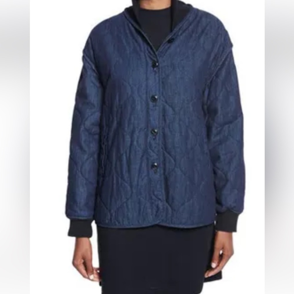 rag & bone Dark Blue Jean Quilted Puffer winter Jacket size M